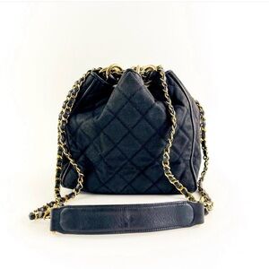 Chanel CC Quilted Fabric and Leather Bucket bag